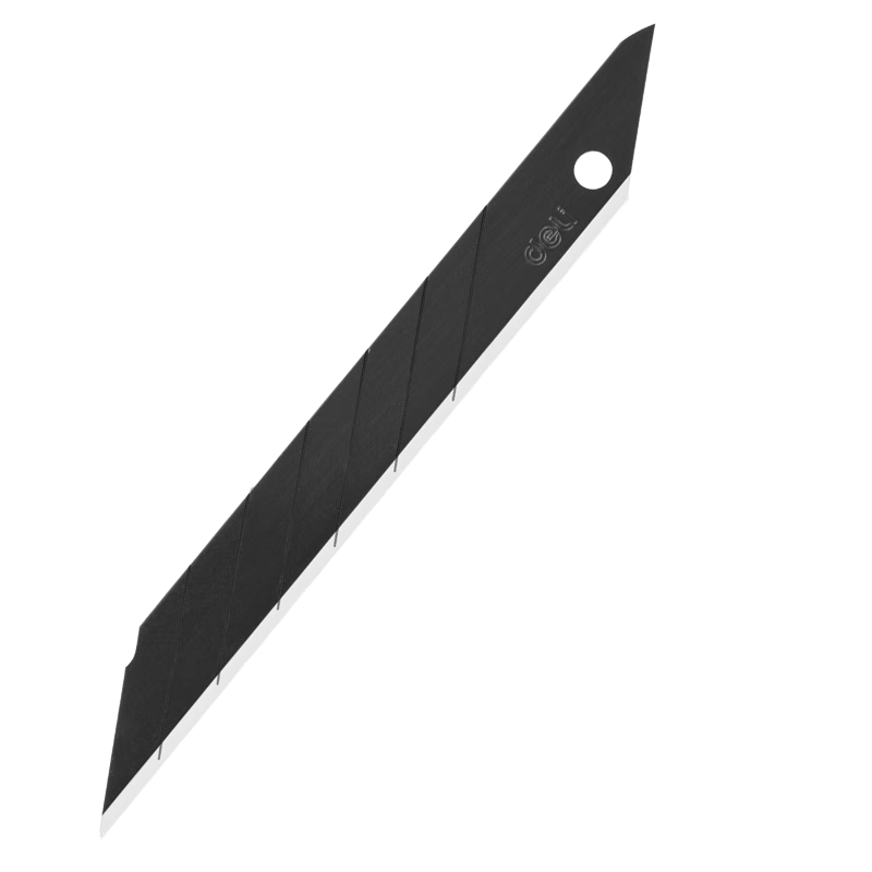 得力(deli)30°角小号黑色美工刀片 耐磨黑刀片精雕细刻 10片/盒 36盒采购装 办公用品 78003-36