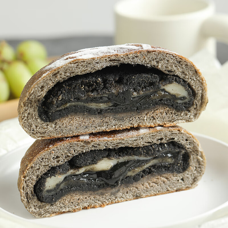 茗仟焙叔的店欧黑芝麻麻薯流心夹心爆浆软面营养饱腹代餐零食手作 黑