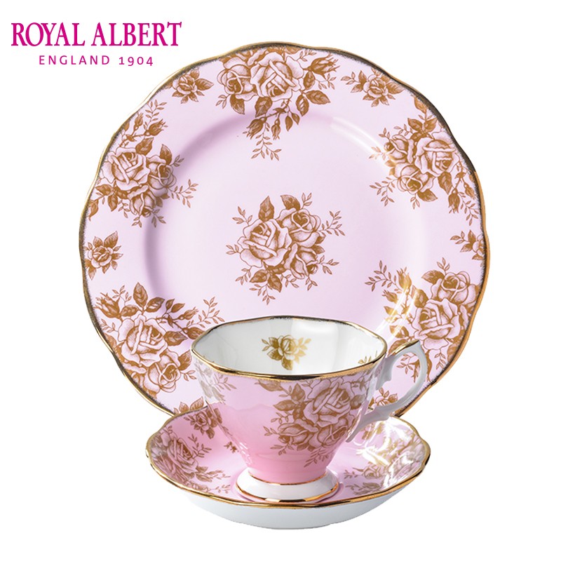 【送礼优选】Royal albert进口骨瓷咖啡杯碟盘英式下午茶古典宫廷风套装合集 1960's炫金玫瑰