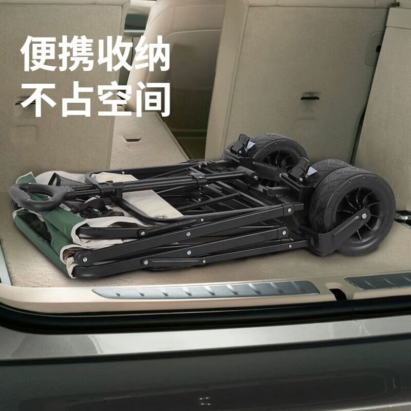 MAKI zaza户外推车折叠大号营地车露营推车大容量折叠款野营车 8寸越野轮（不带桌板）