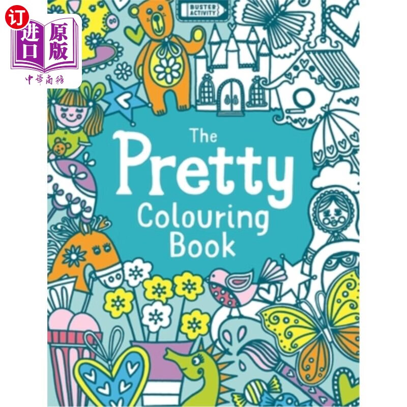 海外直订the pretty colouring book 漂亮的涂色书
