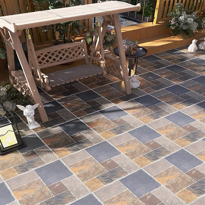 福西西田园仿青石板仿古砖露台黄锈色园林别墅民宿花园户外庭院子铺