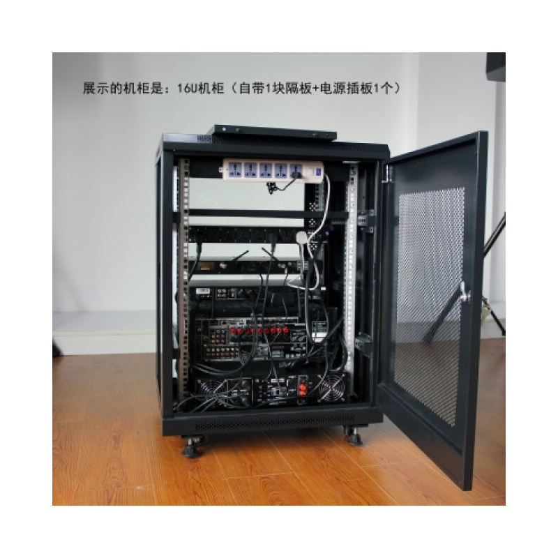菲达森带门封闭式电脑网络设备功放机柜12U-32U服务器弱电监控机箱 12U 外高0.6米