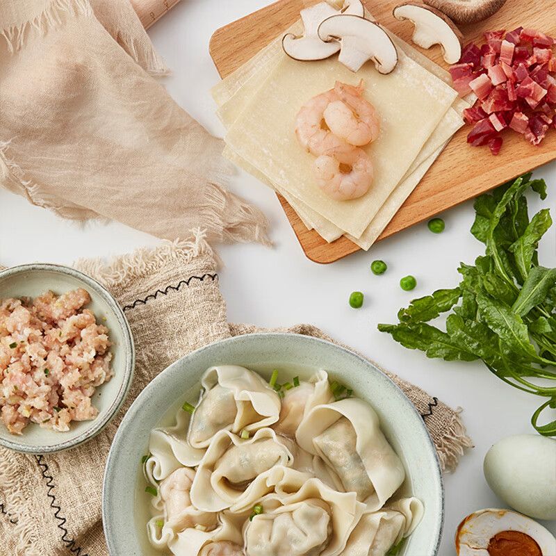吉祥大馄饨246g冷冻速食虾仁荠菜猪肉生鲜水饺云吞饺子馄饨早餐半成品 大虾大馄饨246g/8只 6包