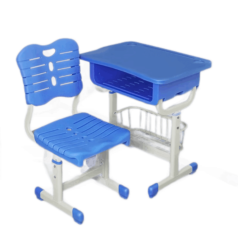 小梦同学 儿童学习桌 中小学生课桌椅套装可升降书桌家用写字作业桌学校培训辅导机构教室写字台 至尊蓝【单人加厚带网兜】 65*45*76cm