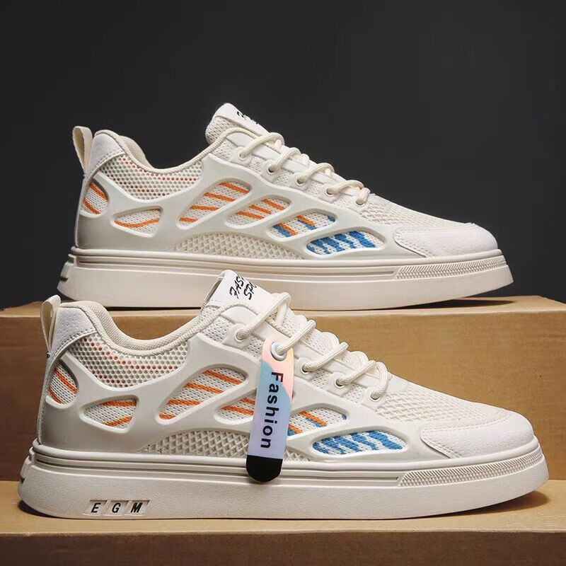 白薇休闲鞋女鞋春夏季轻便革网厚底增高运动鞋子厚底老爹鞋女