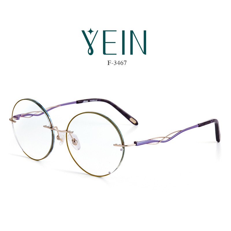 魅影(yein) 魅影眼镜yein life like f3467钻石切边近视镜超轻钛架
