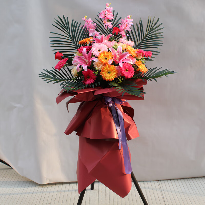 2021新款 开业花篮假花 仿真开业花篮假花开张庆典乔迁商务用花店铺