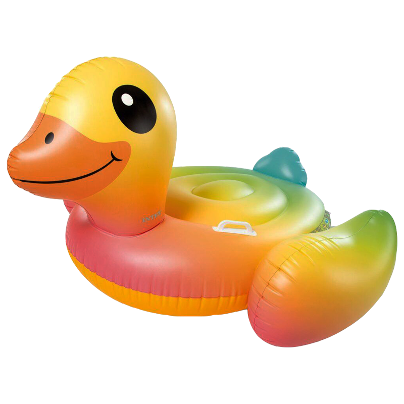 F INTEX 57556小黄鸭成年人水上充气坐骑儿童玩具充气玩具礼物浮排浮床加厚游泳圈