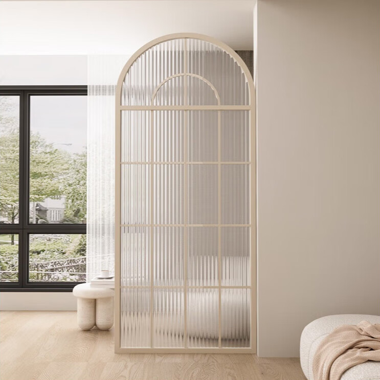 新光辉法式奶油风入户进门拱形不锈钢屏风隔断客厅玄关遮挡创意定制