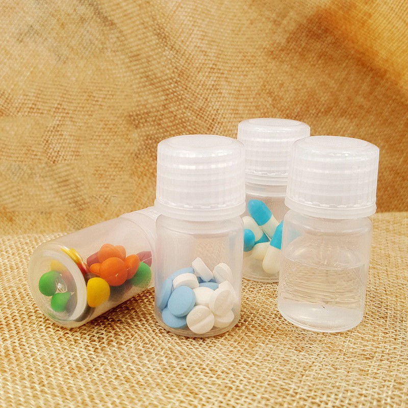 倾阑 药瓶便携 小药瓶密封药粉收纳瓶采样瓶子胶囊药盒便携药瓶 10个