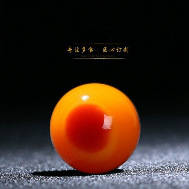 铭闽精品树脂蜜蜡仿鸟头单珠散珠 鹤顶红文玩配珠多宝手串 男女款圆1