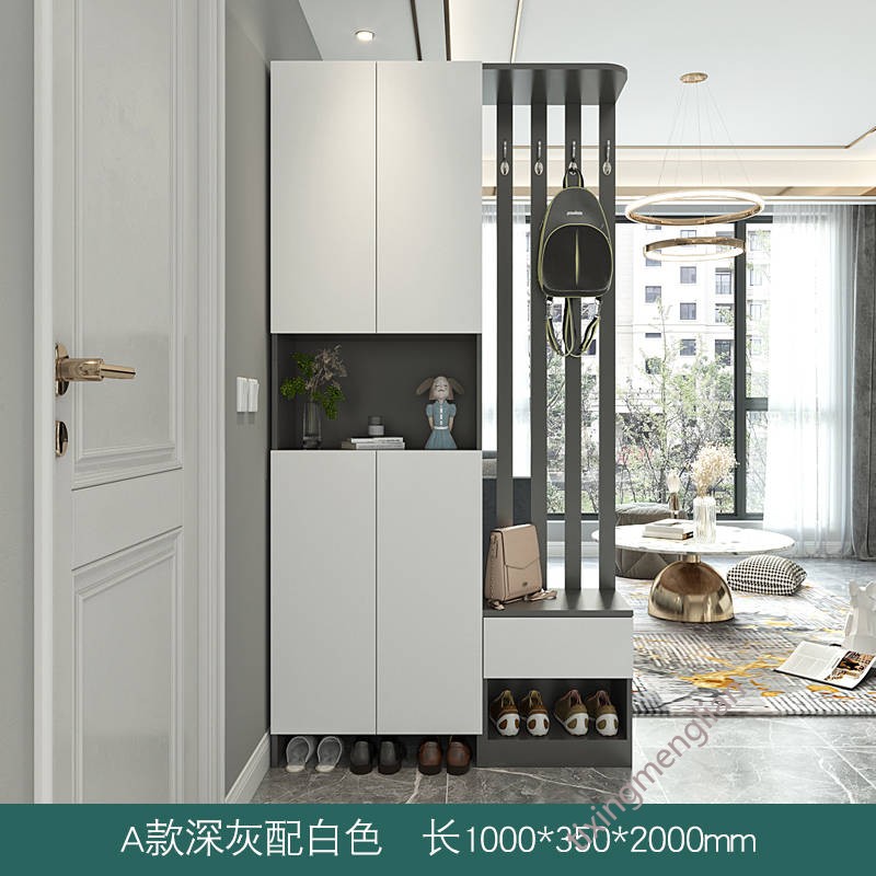 渺帆鞋柜衣柜一体进门 意式轻奢客厅隔断鞋柜门厅玄关柜简约挂衣柜入