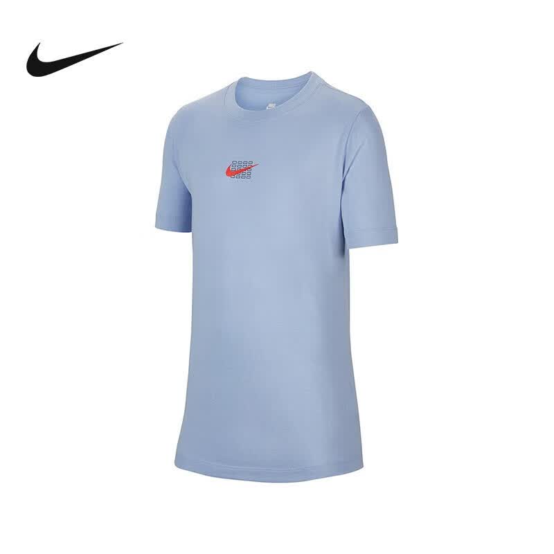 NIKE耐克 yykids 2023夏季新款大童男儿童童背后印花运动休闲短袖T恤 FN3712-479 L高性价比高么?