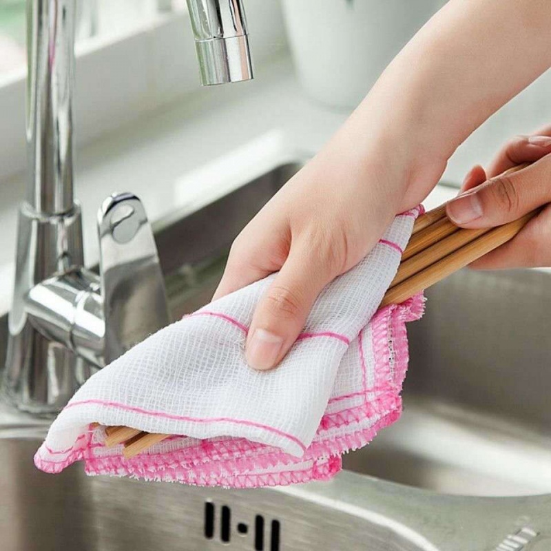 棉纱洗碗布大号加厚吸水性抹布厨房不沾油不掉毛家用刷碗布百洁布 5层棉纱30条装