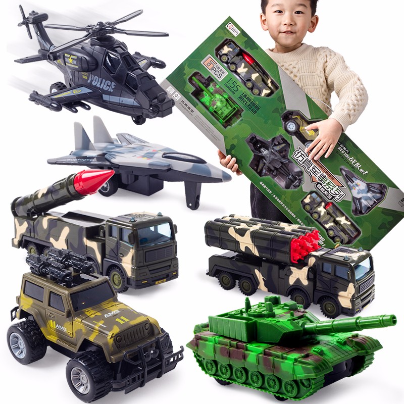 过凡（GUOFAN）儿童玩具车男孩坦克音乐声光合金小汽车飞机导弹装甲车生日礼物