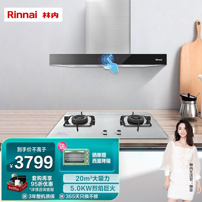 林内(rinnai)烟灶套装 欧式20立方米吸力烟机 5.