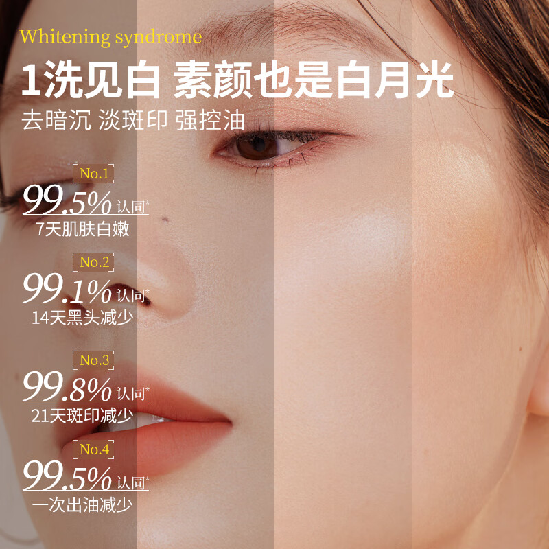 谜草集美白洗面奶控油深层清洁收缩毛孔祛痘女男士淡斑提亮肤色正品官方 500ml*1瓶轻度黄皮推荐