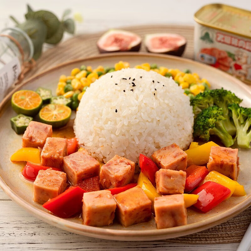梅林（MALING）午餐肉罐头猪肉午餐肉儿童午餐肉开罐即食早餐熟食下饭菜方便速食 可口198g*3罐