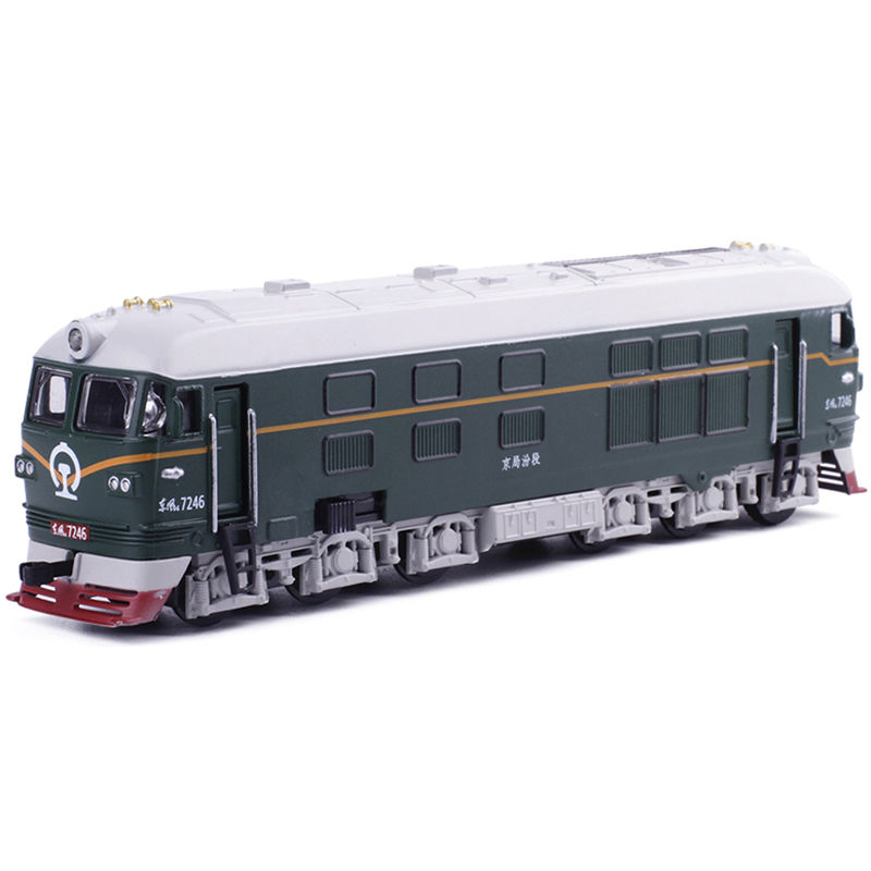模型声光古典绿皮火车模型古典儿童玩具车 红色1车头 1车厢(无轨道)