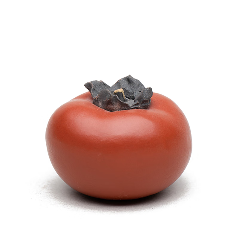 茶宠事事如意红黄绿大小柿子手工雕塑好事花生好事连连 小红柿子一个