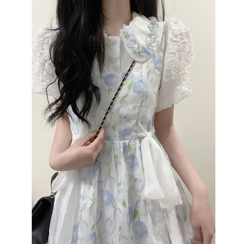 古维慕青少女裙子夏季女学生简约清新夏日仙仙的连衣裙少女13初中高中