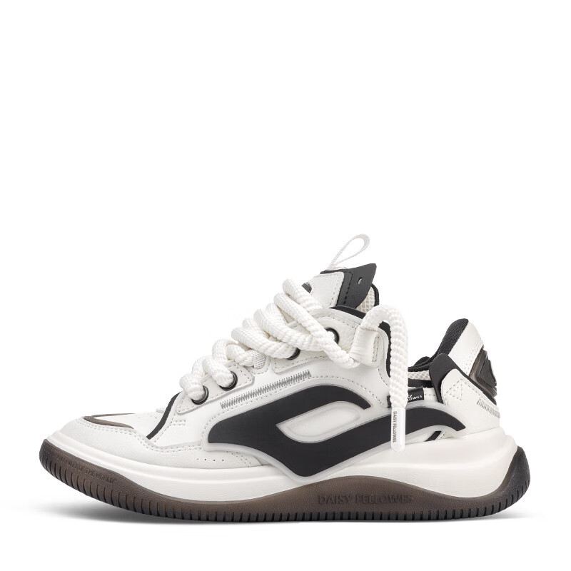 黛西法罗【刀郎 王勉同款】火箭001白黑情侣款透气面包鞋百搭运动鞋 小香风白黑色 42