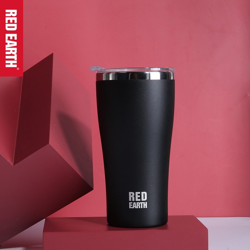 红地球（RED EARTH）Tumbler真空保温杯 316不锈钢内胆咖啡杯 男女时尚砂面喷塑水杯 火山岩黑 520毫升