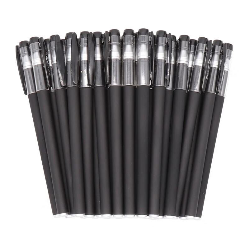 惠寻笔类书写工具 GP308磨砂中性笔（针管型）黑色15支