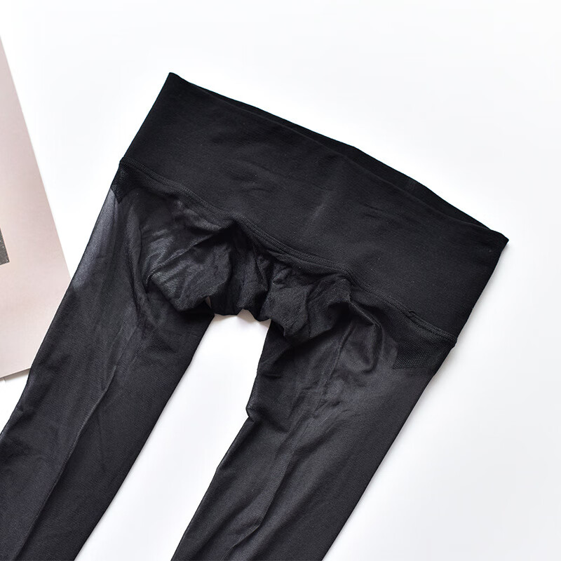 珠圆玉润油光丝滑360无痕脚尖透明隐形无痕极光开档丝袜 黑 均码