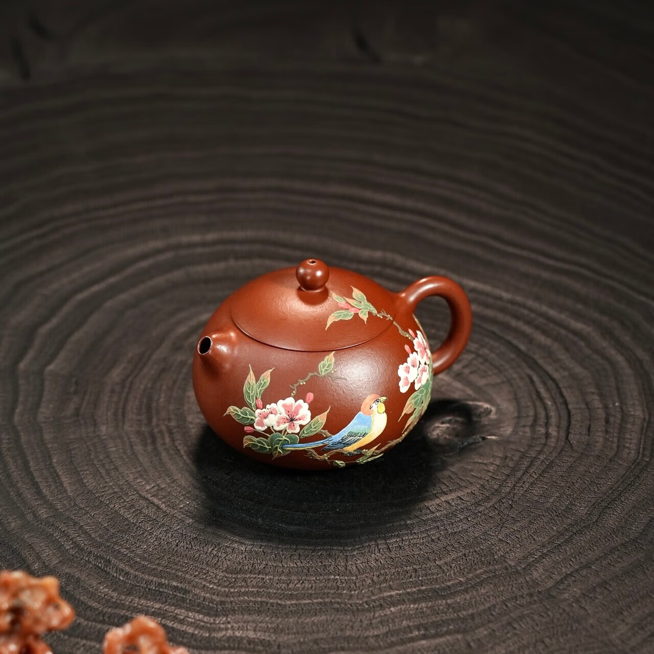 徐保国宜兴紫砂壶朱泥喜鹊登梅西施 朱泥喜鹊登梅西施 130ml