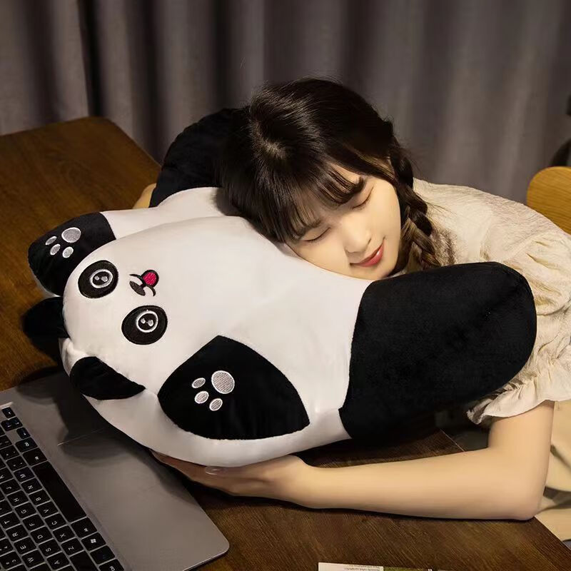 丝媛大鹅办公室腰靠垫久坐汽车座椅靠垫靠背宿舍沙发毛绒玩具靠垫抱枕 熊猫靠垫(50*40CM)带拉链 55*45cm