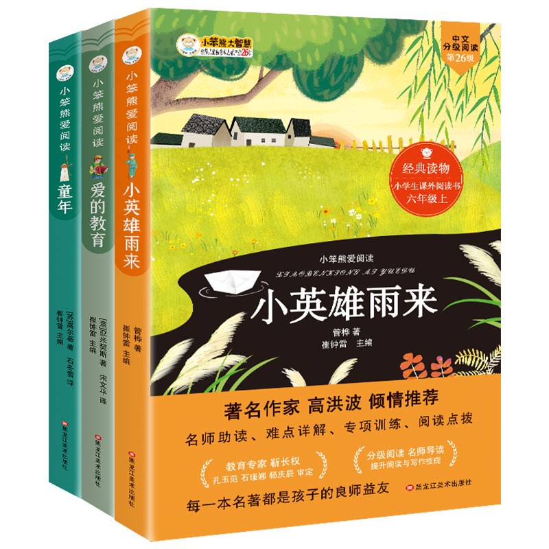小笨熊 六级上册套装 小英雄雨来+童年+爱的教育 套装（3册） 赠阅读考试专项训练 手绘插图(中国环境标志产品 绿色印刷)