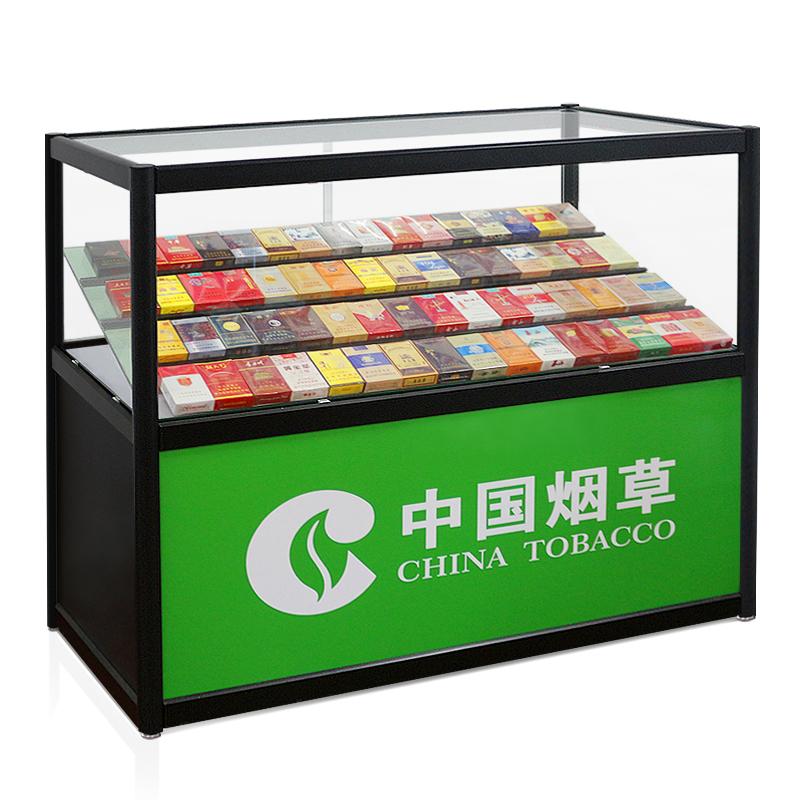 烟柜展示柜便利店超市小型柜玻璃展示柜移动烟酒柜收银台柜台 100*50*