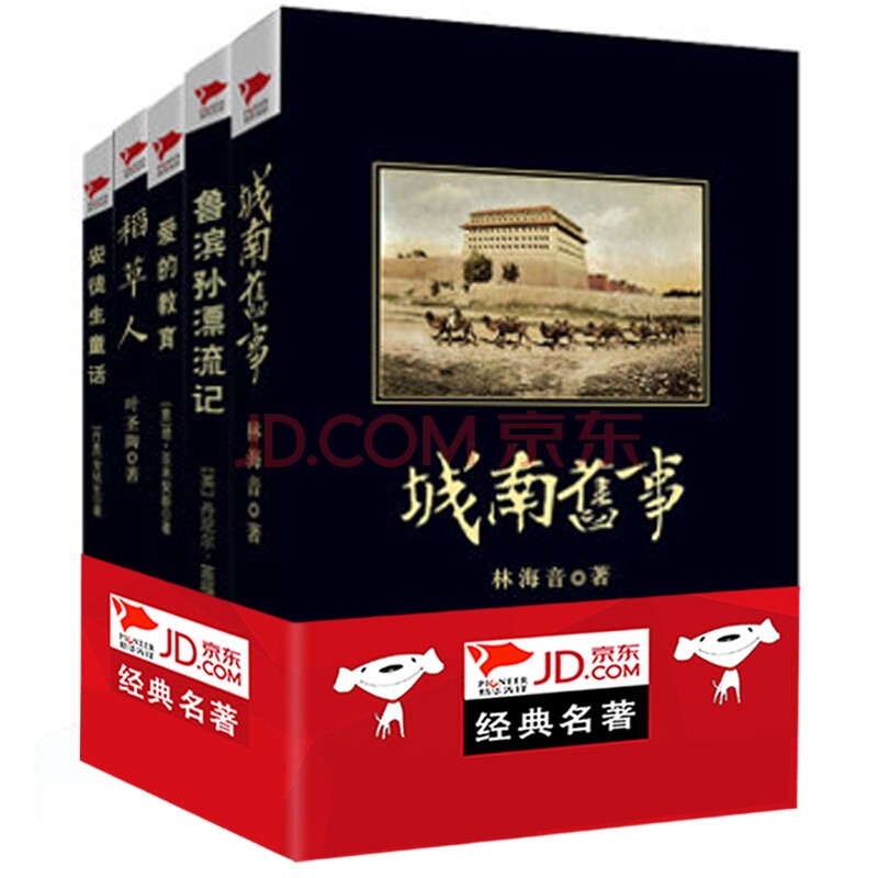 黑皮系列课外阅读：精选（城南旧事+鲁滨孙漂流记+稻草人+爱的教育+安徒生童话）（套装全5册）