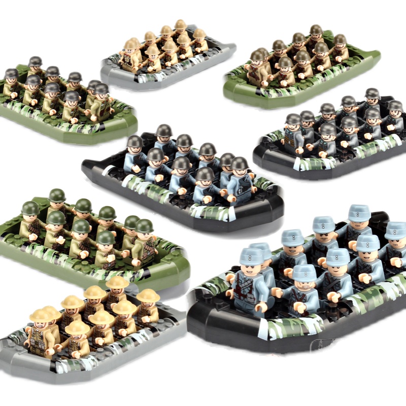 军事基地德军美军方阵人偶积木士兵拼装儿童玩具六一儿童节礼物 柠檬