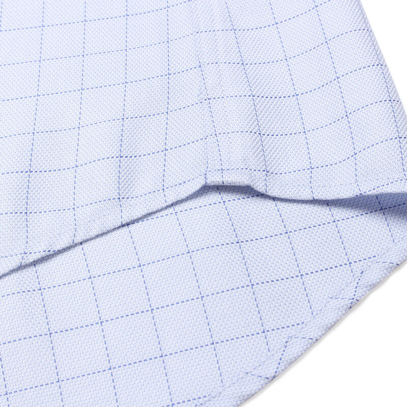 MAYOR男装 ALUMO全棉免烫商务蓝色格子长袖衬衫 蓝色 2XL 180/100A