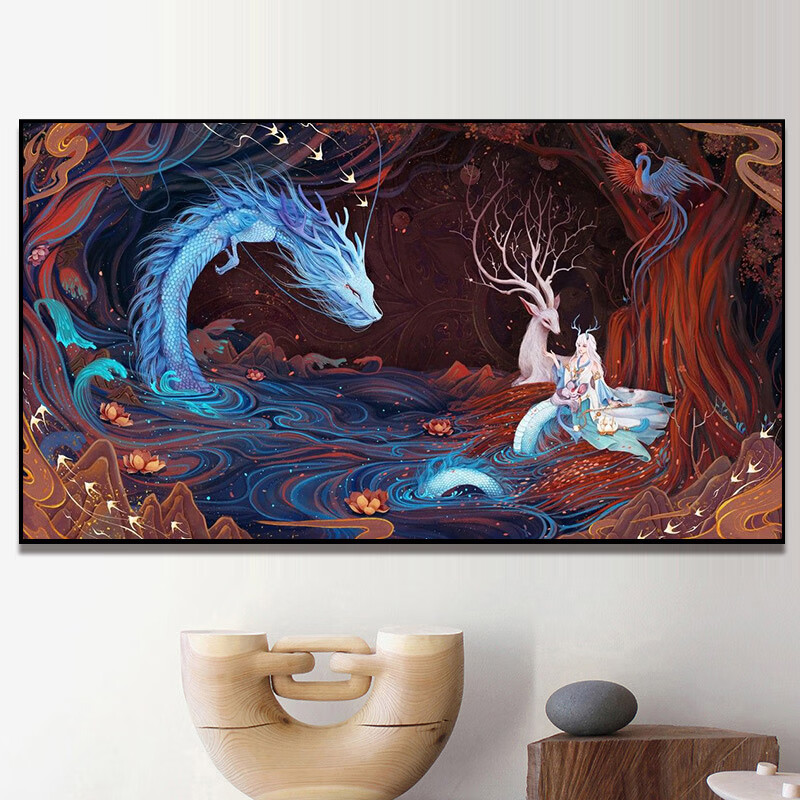 青龙点钻石画山海经贴钻石十字绣新款线满绣古风唯美粘砖石秀 棉线