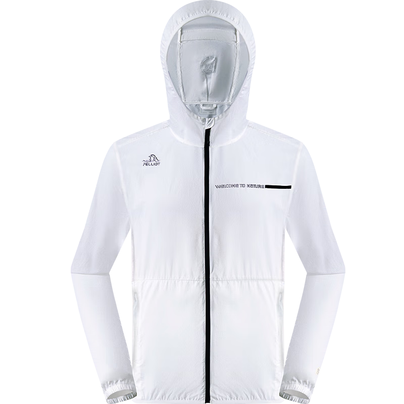 伯希和（Pelliot）防晒衣服男女户外运动防紫外线轻薄透气风衣外套11121261白色XL