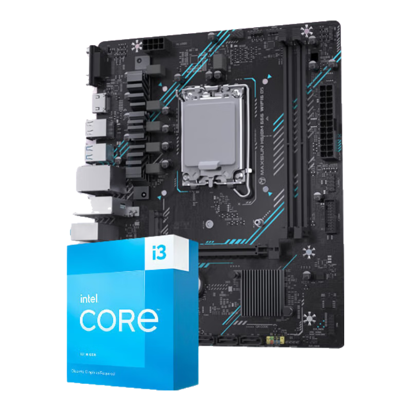 ���uӢ�ض�(Intel) i3-13100F CPU+���u MS- H610M 666 WiFi6 D5�������� ����CPU��װ ����+CPU��װ 960Ԫ