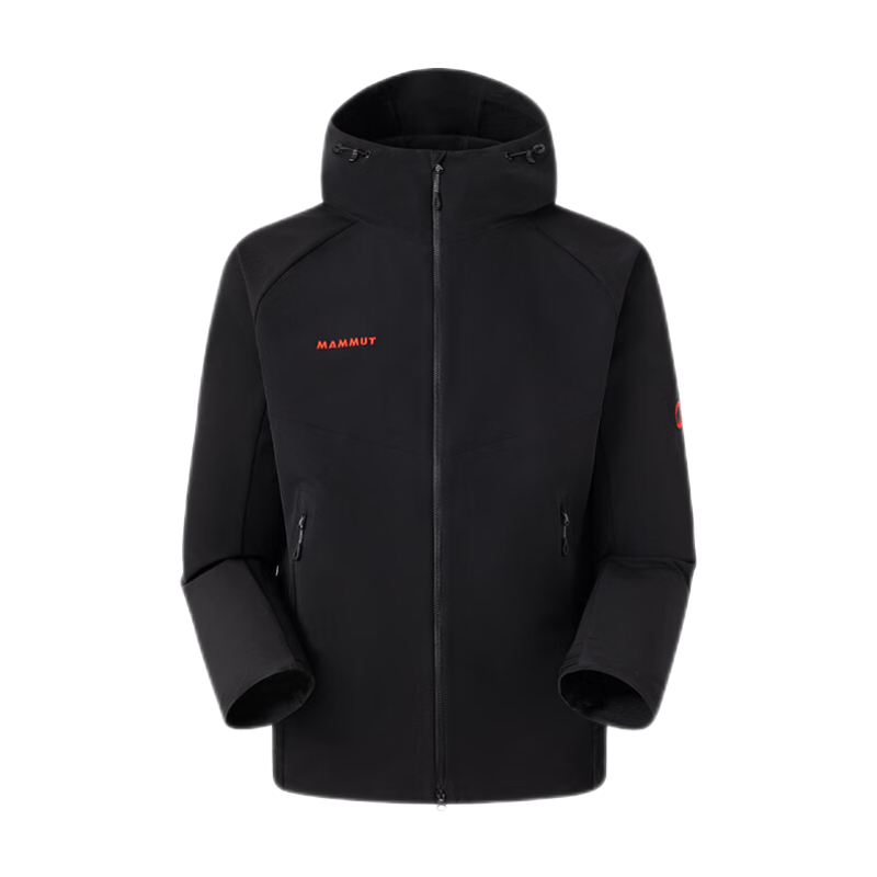 猛犸象（MAMMUT）【红标】Macun 2.0 男士户外防风防泼水连帽夹克外套软壳 黑色 M 1458元