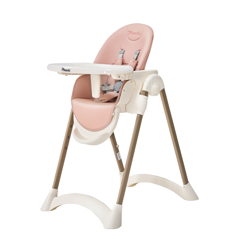Pouch 帛琦 婴幼儿餐椅 宝宝家用便携式可折叠餐桌椅 宝宝吃饭多功能座椅 K28 红米色