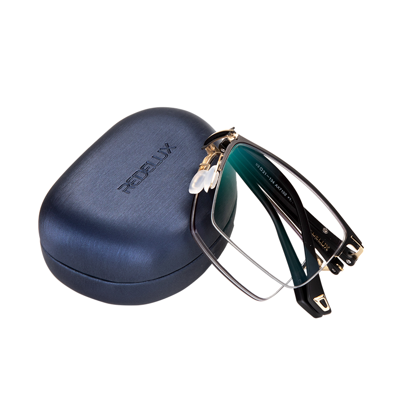 夕陽(yáng)紅老花鏡男防藍光遠近兩用時(shí)尚變色智能變焦折疊老花鏡AX7102 300度