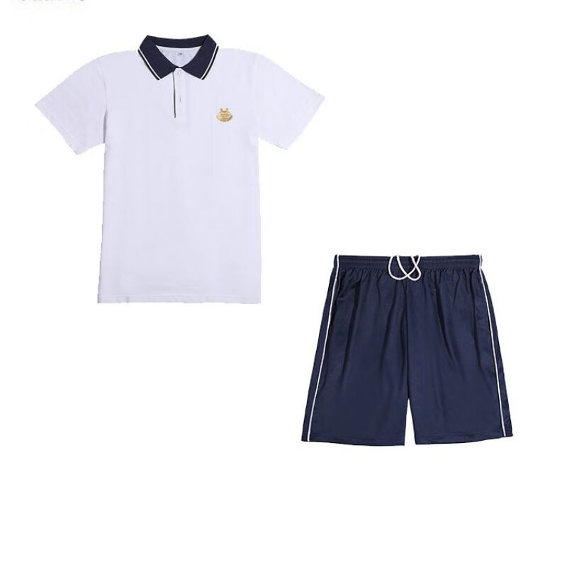 以舟东莞东华初级中学校服新品初一初二冬季运动长短袖衬衫初中藏青色