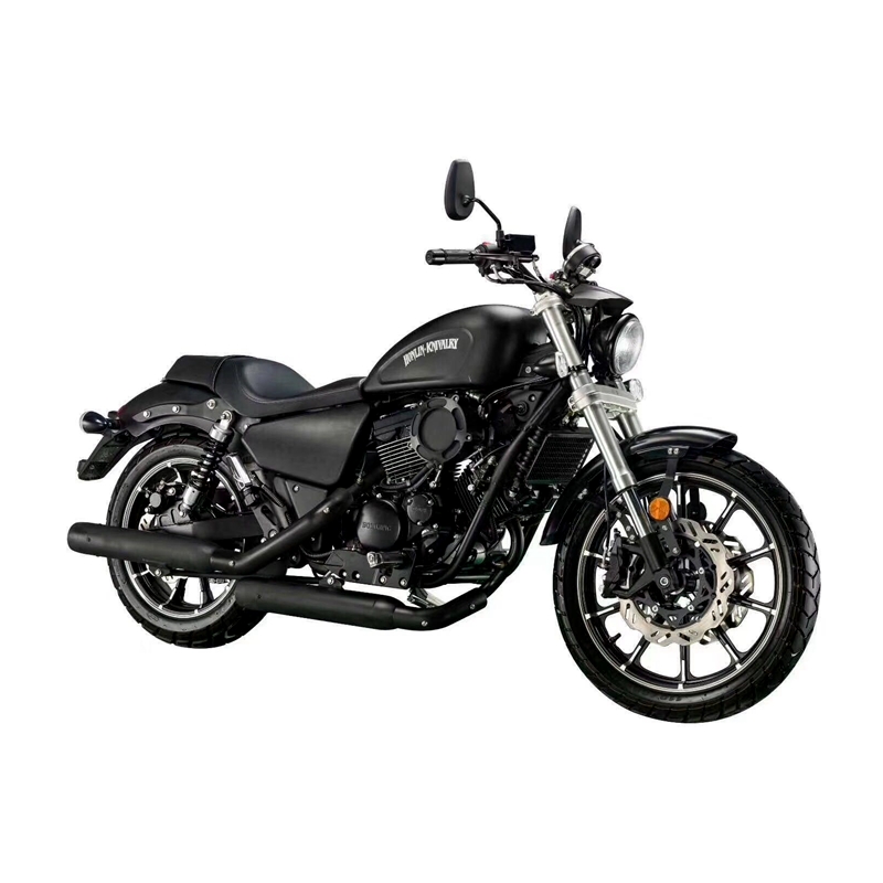 义骑v8复古太子美式重型机车国产哈雷883v缸250电喷摩托车可上牌 黑色