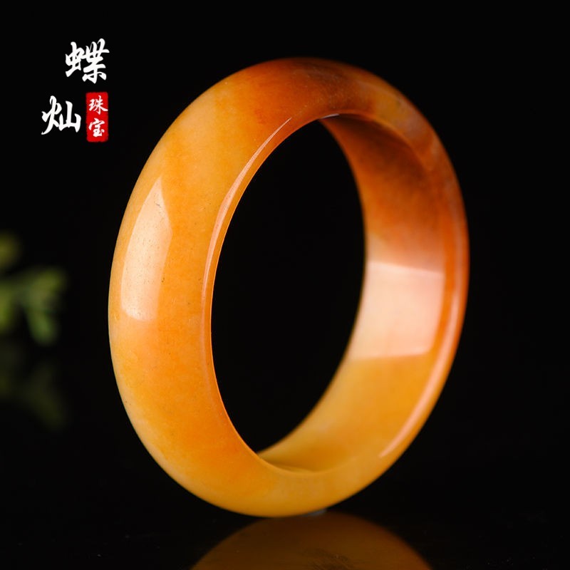正宗云南黄龙玉  黄龙玉手镯 黄龙玉水草花 半山半水玉石手镯 黄龙玉