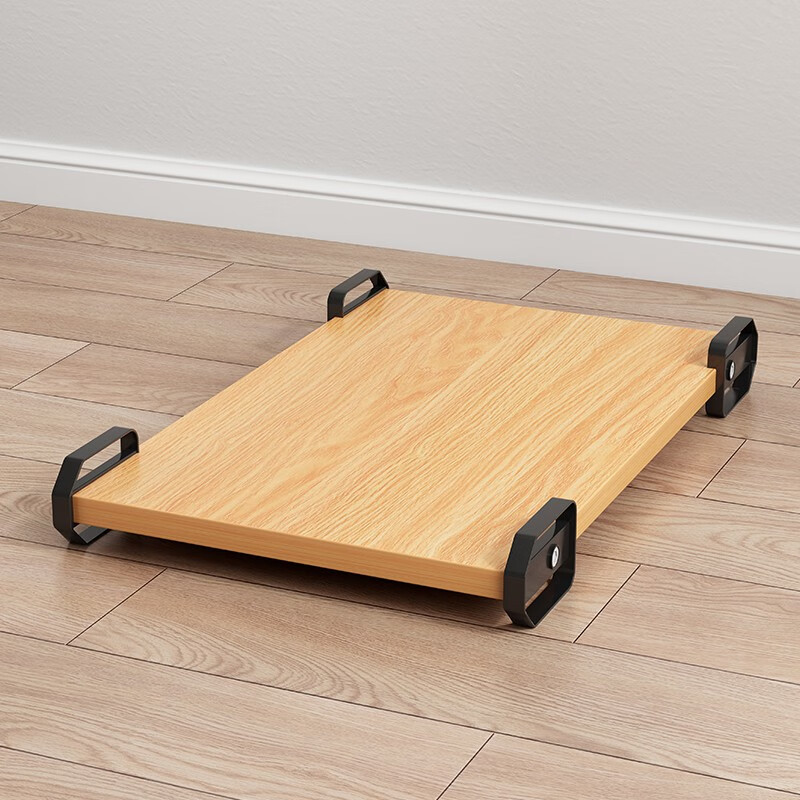 趣槐主机简约现代可移动台式电脑主机架置物架简易电脑架子 银橡木色