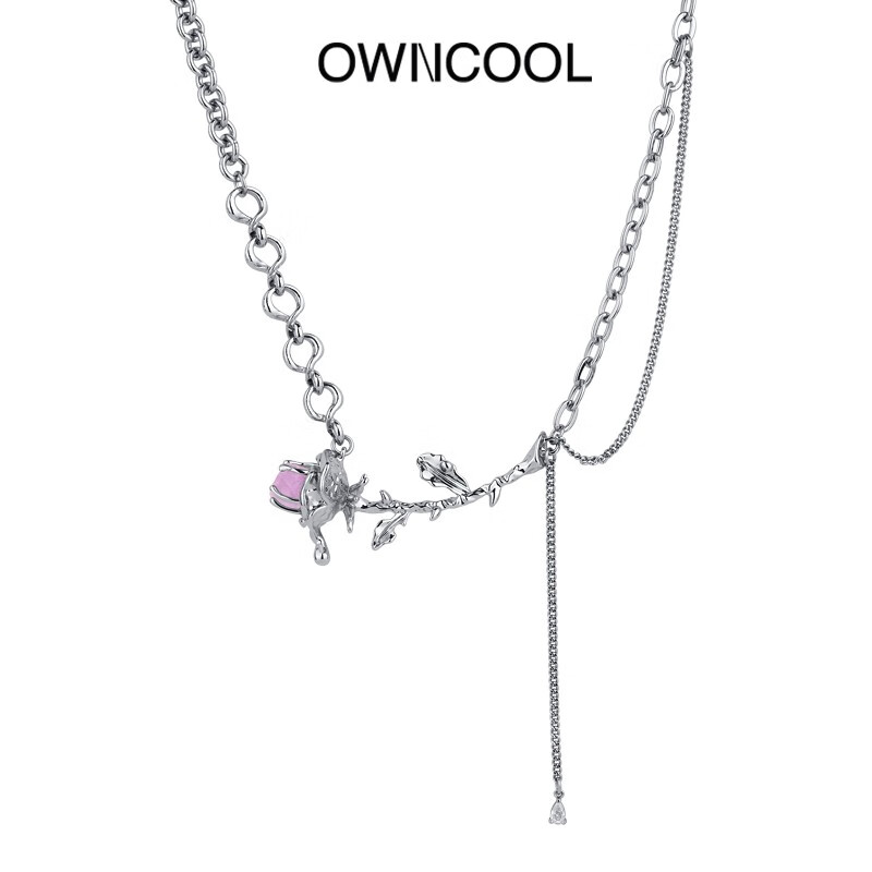 owncool顽酷日记玫瑰予我花朵项链女生轻奢小众设计感高级锁骨链 玫瑰