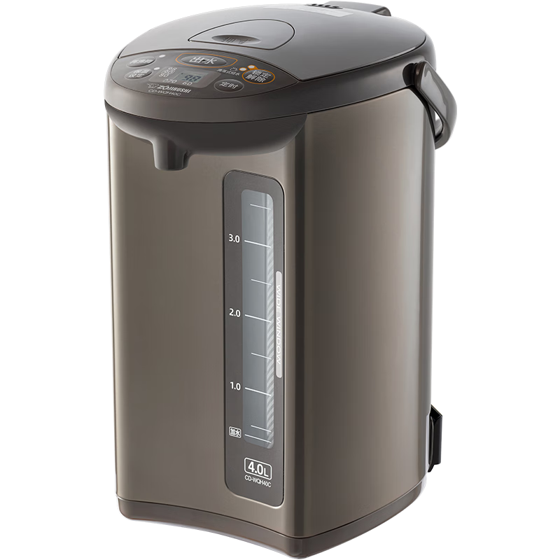 ZOJIRUSHI 象印 ZO JIRUSHI）电水壶五段控温微电脑可定时 家用办公4L容量CD-WQH40C-TM(金属棕色)