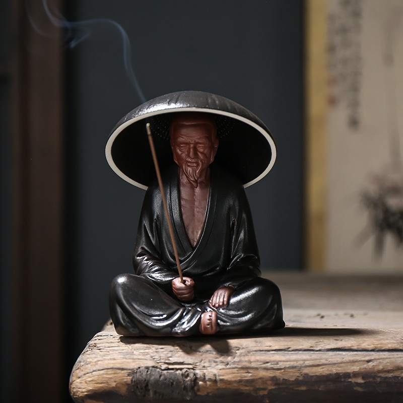 宇轩 创意紫砂茶宠茶漏茶滤茶叶过滤网茶具滤茶器创意全瓷过滤 QZ---姜太公茶漏摆件黑衣怎么样,好用不?